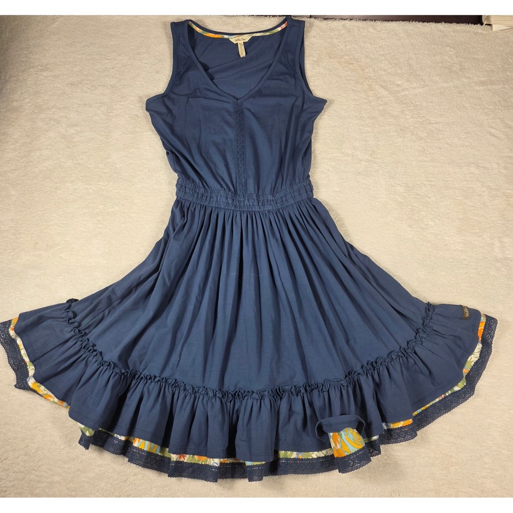 Matilda Jane Dress Womens S Blue Good Sleeveless Ruffle‎ Hem Boho 27626D